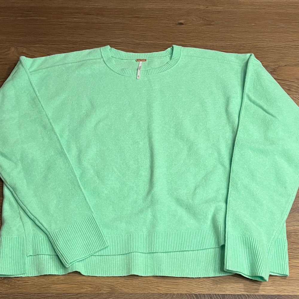 Free People Seafoam Green Knit Top